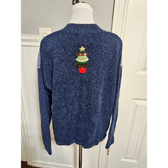 VINTAGE Tiara Christmas Cardigan Sweater Women’s Large - Picture 5 of 12